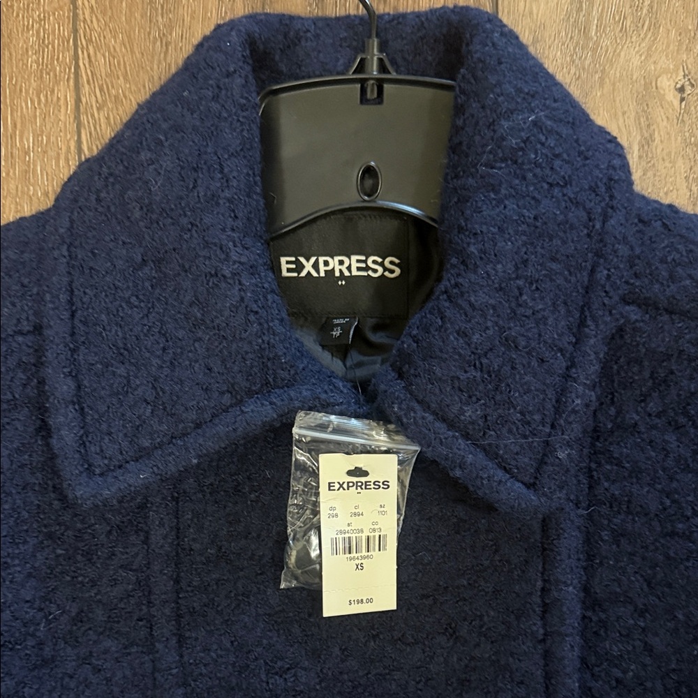Express Navy Trench Coat - Picture 2 of 5